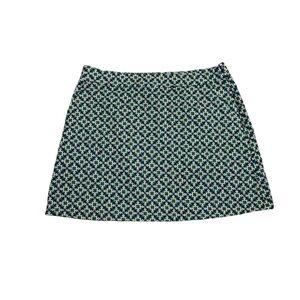 Boden Navy Green Patterned A Line Ponte Skirt 14 Regular
